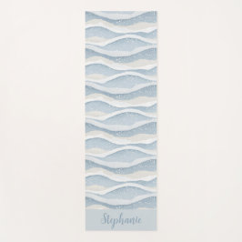 Tapis De Yoga Blue Winter Snowfall Wave Personalized Pattern