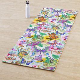 Tapis De Yoga Blutterflies et fleurs