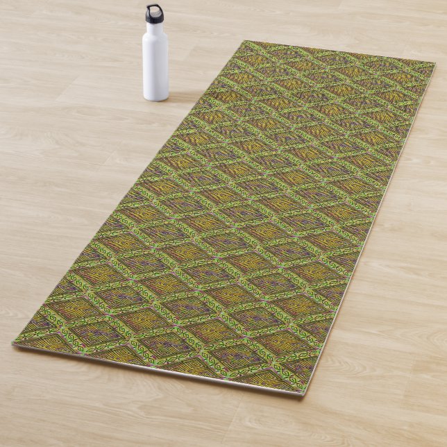 Tapis De Yoga Boho africain | Tissu boueux | Style Ankara (En situation)