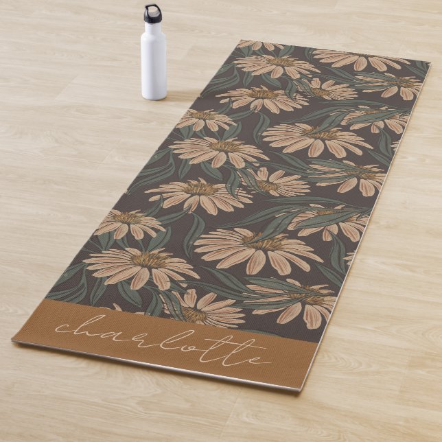 Tapis De Yoga Boho Floral Personnalisé (En situation)