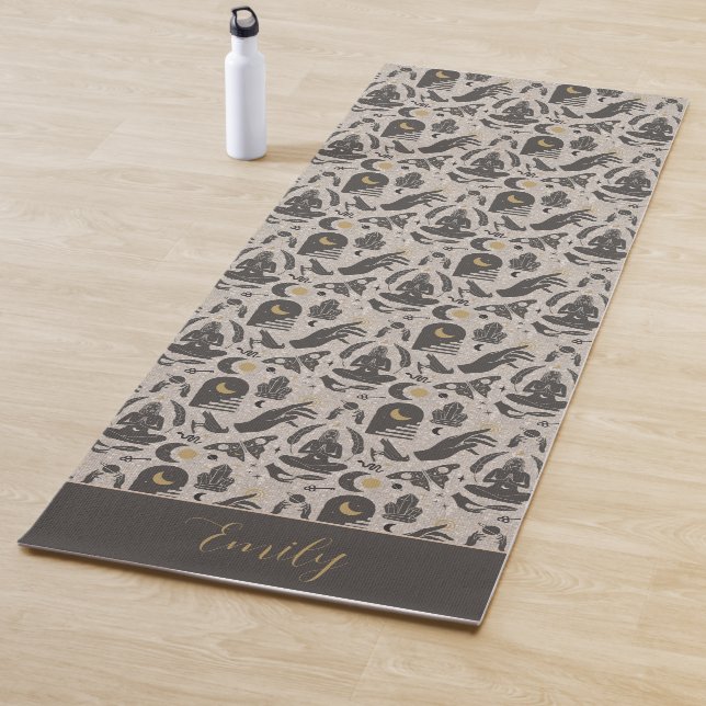 Tapis De Yoga Boho Mystical Zen Celestin Motif (En situation)