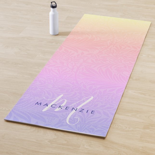 Tapis De Yoga Boho Rainbow Botanogram Nom (En situation)