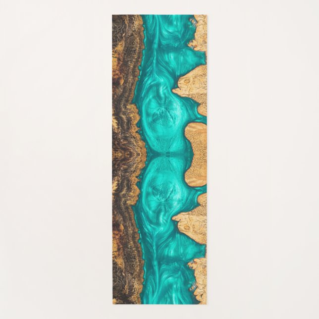 Tapis De Yoga Bois Simulé Inhabituel, Résine, Epoxy (Devant)