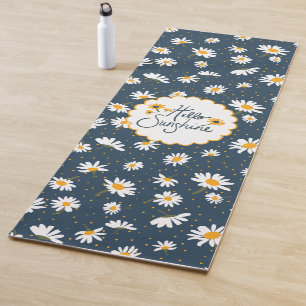 Tapis De Yoga Bonjour Sunshine Classic Jaune Daisies Fleurs
