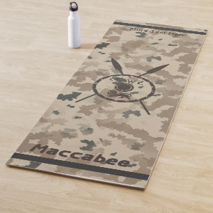 Tapis De Yoga Bouclier Maccabee du désert et oreilles