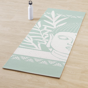 Tapis de yoga Bouddha Tête avec Paume - Menthe + N