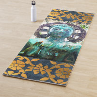 Bouddha Turquoise Photo Or Mosaic Paix Script