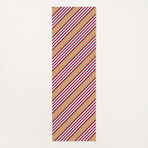 Tapis De Yoga Bourgogne rouge cinq bandes motif