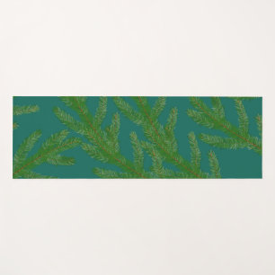 Tapis De Yoga Branches de sapin vert festif  