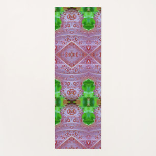Tapis De Yoga Bronze Et Feuille Verte Ikat Pouf Aussi