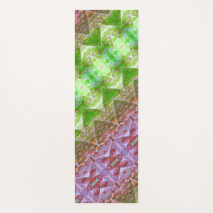 Tapis De Yoga Bronze & Feuille verte Ikat 2 Pouf Anglais