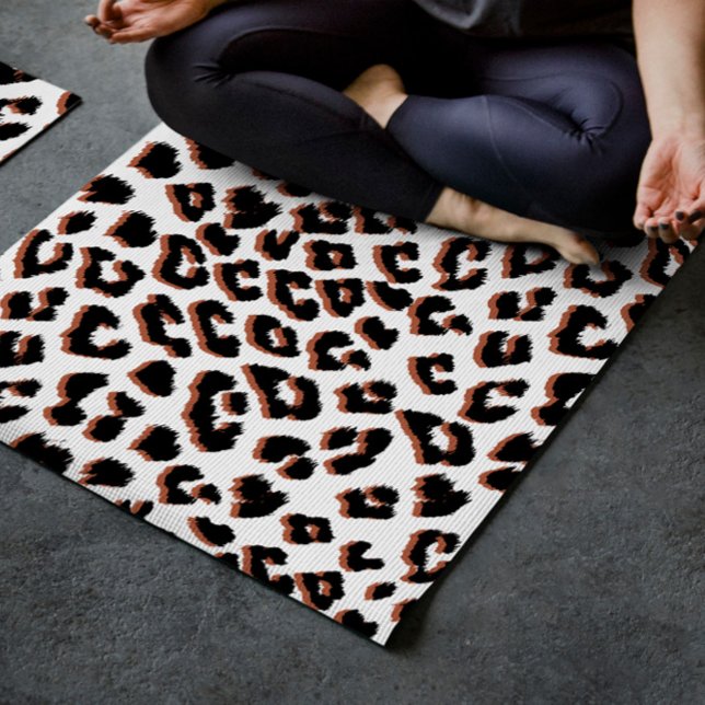 Tapis De Yoga Brown noir et Empreinte de léopard blanc (Créateur téléchargé)