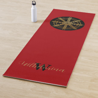 Tapis De Yoga Buddhism Golden Dharma Wheel Personalized