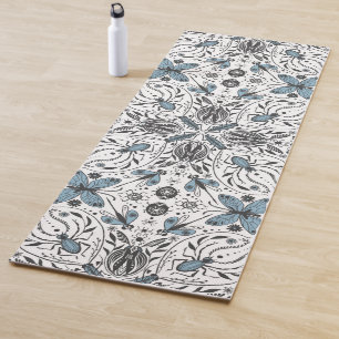 Tapis De Yoga Bugs, noir et bleu