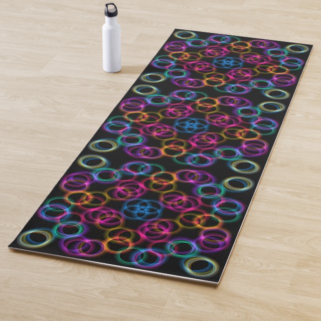 Tapis De Yoga Bulles arc-en-ciel (En situation)