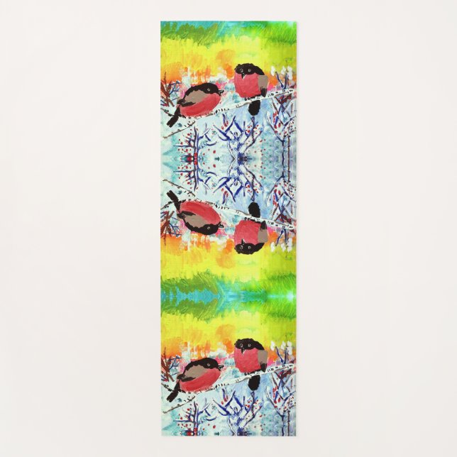 Tapis De Yoga Bullfinch Birds (Devant)