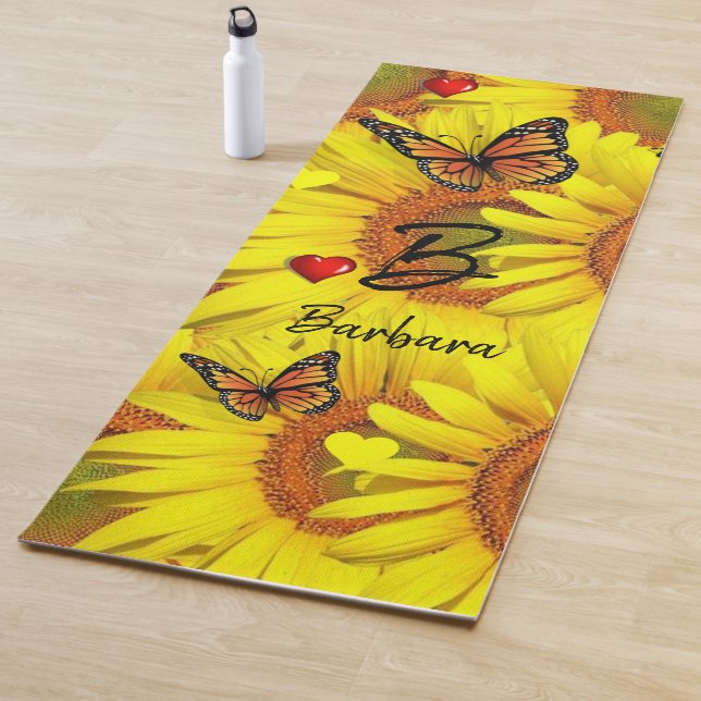 Tapis De Yoga Bumblebee de tournesol Papillon Yoga Mat (En situation)