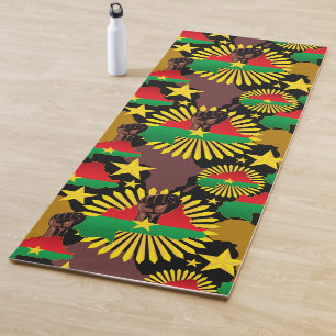 Tapis De Yoga Burkina Faso Carte, drapeau et première révolution