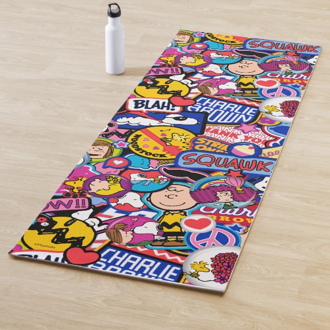 Tapis De Yoga cacahuètes | Motif de patchs Mixtape (En situation)