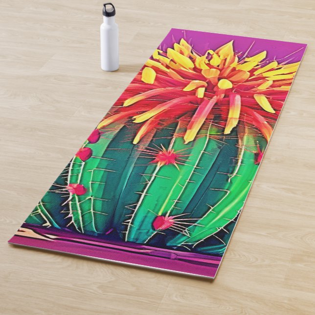Tapis De Yoga Cactus en floraison (En situation)
