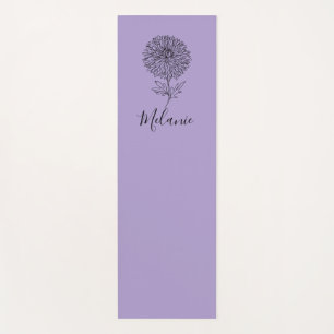 Tapis De Yoga Cadeau personnalisé septembre Aster Flower pour la