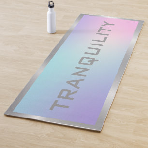 Tapis De Yoga Cadre rose et bleu ombre argent