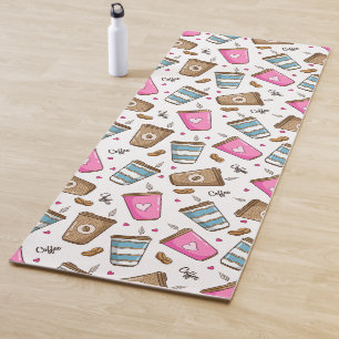 Tapis De Yoga Cafés, Haricots, Coeurs, Amateur De Café