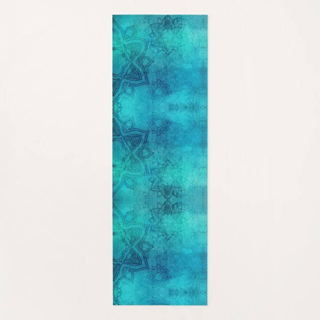 Tapis De Yoga Calme Mandala Bleu (Devant)