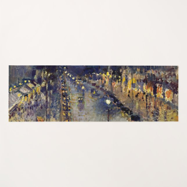 Tapis De Yoga Camille Pissarro - Boulevard Montmartre en nuit (Devant (Horizontal))