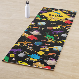 Tapis De Yoga Camions de construction Astronaut Dinosaures dans