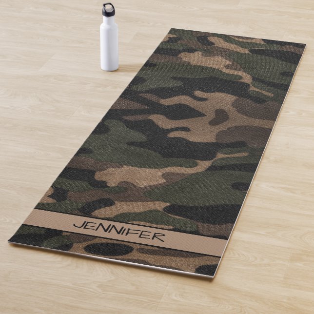 Tapis De Yoga Camouflage vert de l'Armée naturelle (En situation)