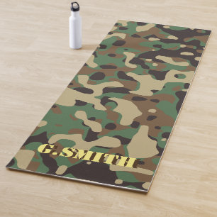 Tapis De Yoga Camouflage vert et Brown. Camo ton