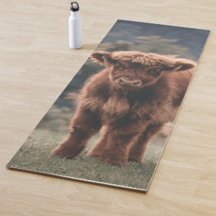 Tapis De Yoga Campagne d'herbe d'automne de la vache de haute-te