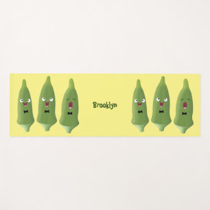 Tapis De Yoga Caricature de légumes de l'okra chantante mignonne