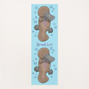 Tapis De Yoga Caricature de platypus bébé très heureuse