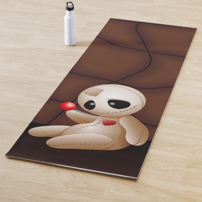 Tapis De Yoga Caricature de poupée vaudou en amour (En situation)