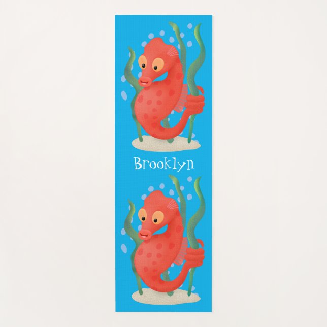 Tapis De Yoga Caricature d'hippocampe pygmée (Devant)