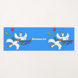 Tapis De Yoga Caricature d'oiseaux de cockatoo amusante