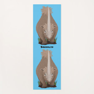 Tapis De Yoga Caricature en élasmère de rhinocéros laineux