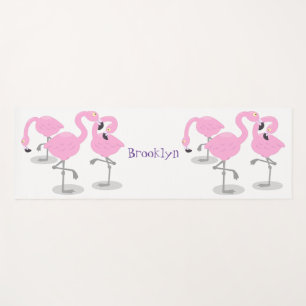 Tapis De Yoga Caricature en trio flamand rose mou
