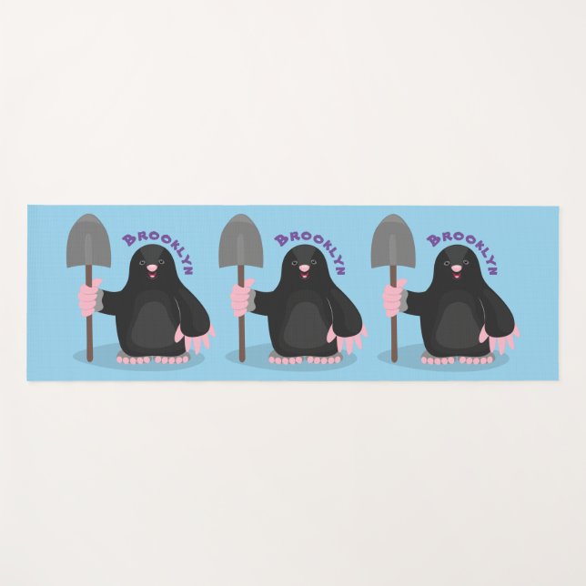 Tapis De Yoga Caricature mole joyeux (Devant (Horizontal))