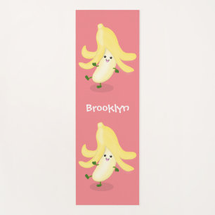 Tapis De Yoga Caricature sur la banane de Cute kawaii