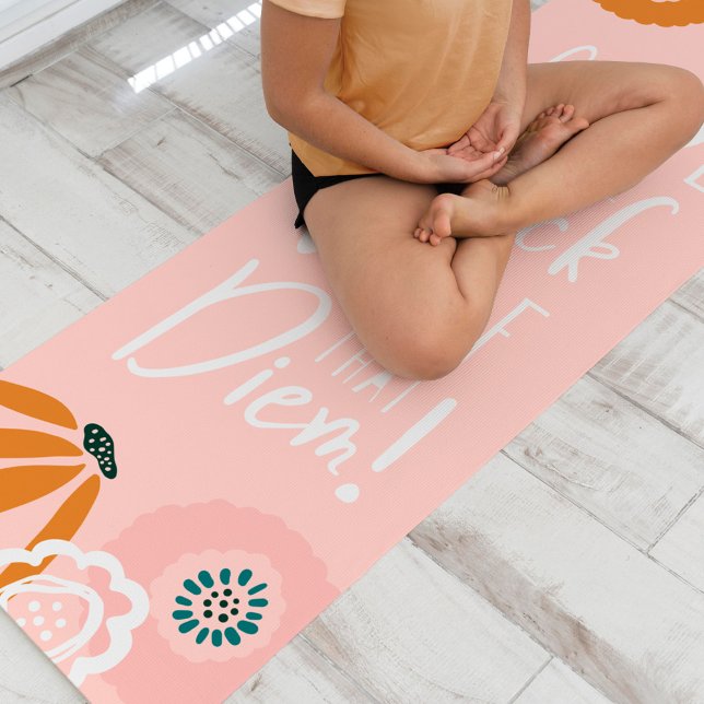 Tapis De Yoga Carpe Le Heck De Ce Diem Floral Abstrait (Créateur téléchargé)