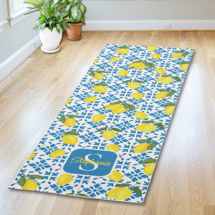 Tapis De Yoga Carreau de style provençal Motif L Citron Monogram