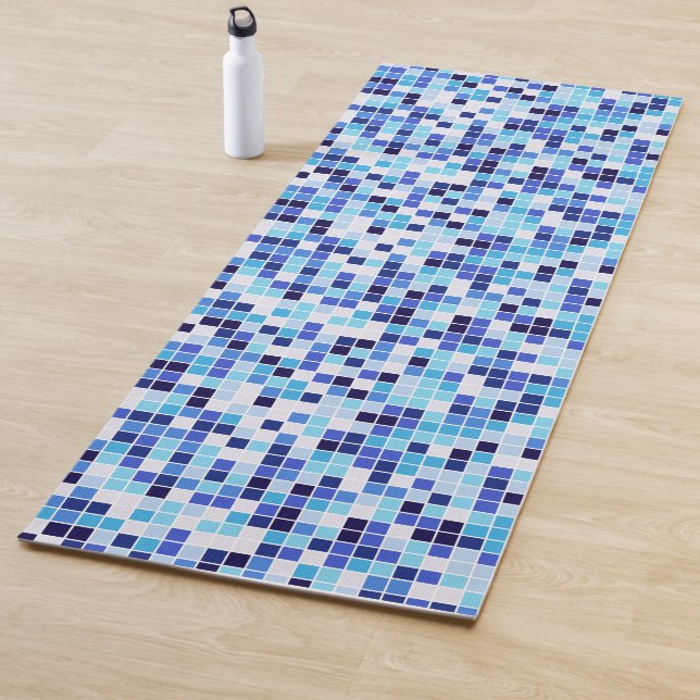 Tapis De Yoga Carrelage de la piscine, Carrelage en mosaïque ble (En situation)