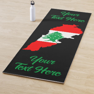 Tapis De Yoga Carte du Liban avec drapeau