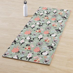 Tapis De Yoga Cartographie amusante Chats Yoga Mat
