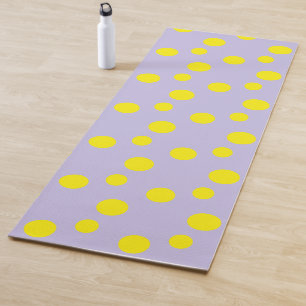 Tapis De Yoga Cercles jaunes sur motif pourpre