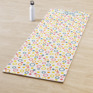 Tapis De Yoga Cercles orange jaune turquoise Points