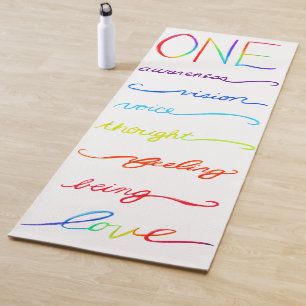 Tapis De Yoga Chakra Rainbow Word Art Yoga Mat
